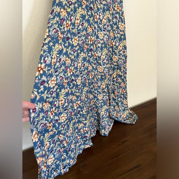 Vtg90’s V neck button front floral boho cottagecore coquette midi dress Sz S - Picture 5 of 12